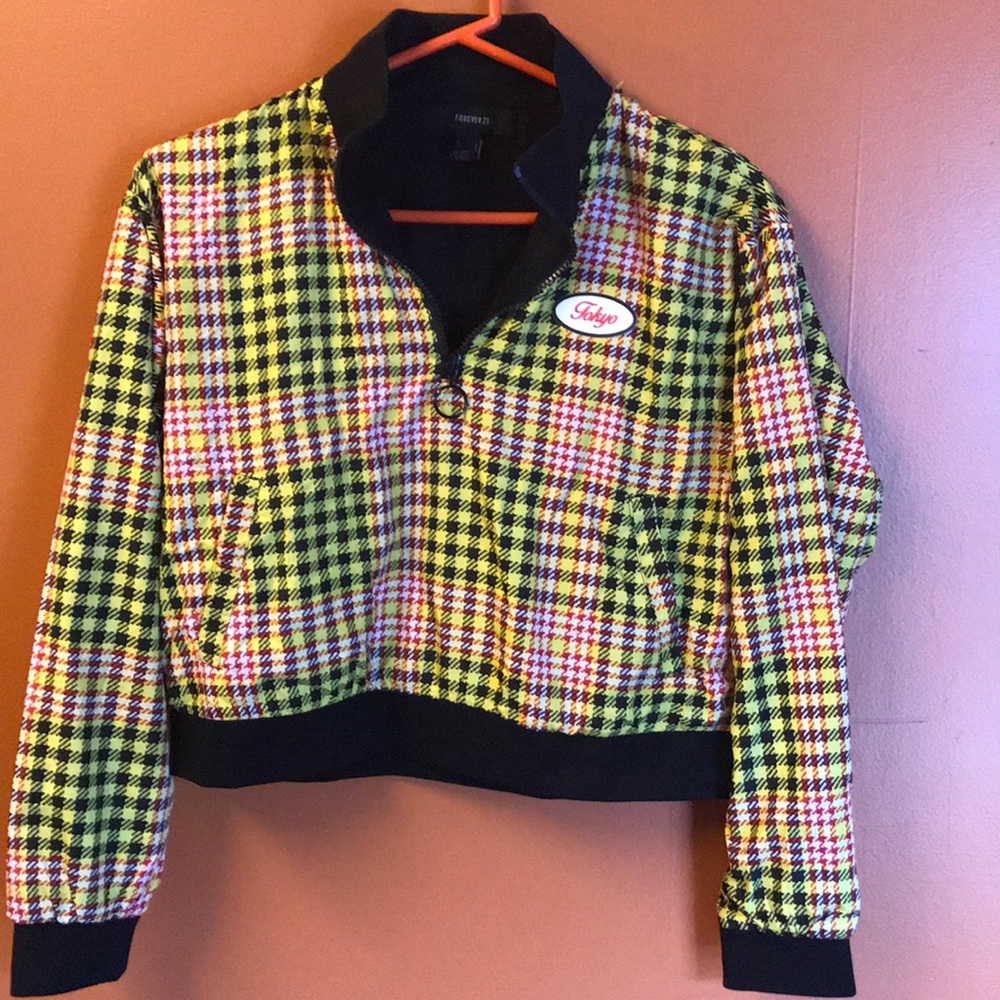 Tokyo plaid quarter zip top